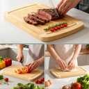 GuanQiao Cutting Boards for Kitchen (3-Piece)-Large Bamboo Cutting Board Non Toxic for Chopping Meat, Vegetables & Fruit, Over the Sink Use