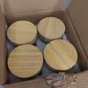 DRKIO 16 Oz Overnight Oats Containers with Bamboo Lids - 4 Pack Glass Storage Jars with Airtight Lids Wide Mouth Mason Food Jars Great for Meal Prep Salad Chia Pudding Snacks Yogurt Sugar Spice Cereal
