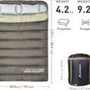 BISINNA Double Sleepinag Bag for Adults Two Person Queen Size Camping Sleeping Bag for All Season Backpacking Hiking Cold Weather with Compression Sack, X-Large