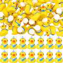 50 Pcs Mini Resin Ducks Bulks Sailor Cruise Ducks with Hats Summer Miniature Figures Tiny Toys to Hide for Cruise Ship Micro Landscape Garden Dollhouse Potted Plants Summer Decor Home Prank Game