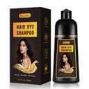 Brown Hair Dye Shampoo for Gray Coverage, Instant Hair Color Shampoo, Long Lasting Brown Hair Shampoo, Champu Para Canas, Gentle & Fast, Easy to Use, 16.90 Fl Oz