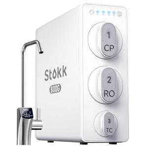 Stokk Tankless Reverse Osmosis System, 800 GPD Fast Flow Water Filter, NSF/ANSI 58&42, 8 Stage RO System, 3:1 Pure to Drain, Under Sink Tankless RO System, Smart Faucet, Reduce PFAS, S2 (White)