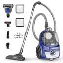 Aspiron Canister Vacuum, Upgraded 1600W Bagless Canister Vacuum Cleaner, Auto Cord Rewind, H13 HEPA Filter, 4Qt Large Capacity, 5 Tools for Hard Floors, Carpet, Pet, Upholstery, Car, Blue