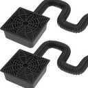 2 Pack Gutter Downspout Extensions,Catch Basin Low Profile Downspout Extender | No Deep Dig Catch Basin, Flexible Pipe Extension to 5.1ft, Protect House Foundation