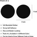 RUBBER BOND 2-Pack Ceiling Cover Plate Wall Hole Cover - 7-inch Round Self-Adhesive Plate for Ceilings or Wall - Black