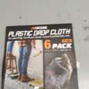 12 x 9 Ft Plastic Drop Cloths (6-Pack) - Disposable Painter's Sheeting & Tarps for Painting, Waterproof Furniture/Couch/Floor Protection