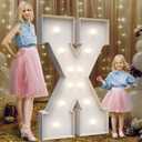 4FT Marquee Light Up Letters X,Party Decoration Large Marquee Light Up Letters with Weighted Water Bag,Pre-cut Foam Board Set Can Be Used for Birthdays,Weddings,Baby Anniversaries