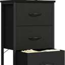 DUMOS 3 Drawer Nightstand for Bedroom, Small Night Stand Chest of Drawers, 11.8"D x 15.7"W x 29.5"H