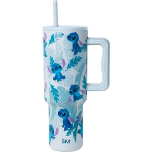Simple Modern Disney 40 oz Tumbler with Handle and Straw Lid | Insulated Stainless Steel Water Bottle Travel Mug | Gifts for Women Men | Trek Collection | 40oz | Tropical Stitch
