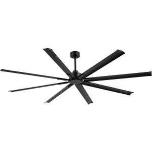 96 Inch Industrial Ceiling Fan - Large Ceiling Fan with DC Motor, 3 Downrods, 6-Speed Remote Control, 8 Reversible Aluminum Blades, Black Commercial Ceiling Fans for Shop/Gym/Warehouse/Garage