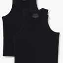 Amazon Essentials Mens Sleeveless Super Soft Modal Undershirt, XXL, Pack2, Black