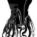 FEAPHY Women's Gothic Dress Galaxy Sun Star Sleeveless Zip Front Lace Up A-Line Mini Dress