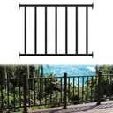 Akenow 36in H X 4 Ft Deck Railing Kit,Black Porch Railing with Screws,AAMA 2604 Coat Modular Deck Kits for Outdoor Decks, Porches & Balconies Terraces Gardens