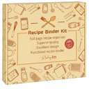 Recipe Binder 8.5x11 3 Ring, Recipe Book to Write in Your own Recipes, Full Page Recipe Binder with Plastic Sleeves, Blank Recipe Cards and Dividers (Gentian Blue)