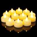 Amagic 24 Pack Flameless LED Tea Lights Candles Battery Operated, Electric Fake Tealight Candles for Votive, Halloween, Christmas, Home Decor, Wedding, Table Decor (24Pack) (Ivory)