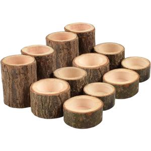 Yikko Tea Light Candle Holders, Personalized Wooden Votive Tealight Holders for Wedding Centerpieces for Table, Valentine's Day |Christmas Party |Home Decoration (Set of 12 (0.98", 1.65", 2.75"))