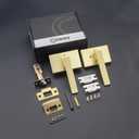 Gold Door Handle Interior,Privacy Door Handles for Bathroom, Satin Brass Heavy Duty Door Lever