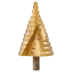 ZELCAN Large HSS Spiral Groove Step Drill Bit, 12 Sizes Titanium High Speed Steel 1/4" to 2-3/8" Drill Bit for Sheet Aluminium Metal Wood Hole Drilling, Big Multiple Hole Stepped Up Bit for DIY Lovers
