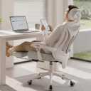 Ergonomic Office Chair with Footrest - Adjustable Lumbar Support & Headrest, 90-160 Reclining Mesh Back Computer Chair - Home Office/Gaming, 350lbs Capacity