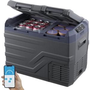 VEVOR 12 Volt Car Refrigerator, 32 L Dual Zone Car Refrigerator Fridge, Portable Freezer, -4℉ to 68℉ Adjustable Range, 12/24V DC and 100-240V AC Compressor Cooler for Outdoor, Camping, RV