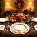 200Pcs Thanksgiving Paper Plates and Napkins, Fall Disposable Dinnerware Set with Pumpkins Maple Leaves Paper Plates Napkins for Thanksgiving Fall Party Supplies