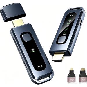 Wireless HDMI Transmitter and Receiver, 4K Input & Output | 328FT/100M, LED Display, 5.8G+2.4G Dual Band, Wireless HDMI Extender Auto Pairing for TV/Laptop//Monitor/Projector