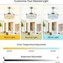 TXCSLY 48" Crystal Fandelier Ceiling Fan with Light, Chrome Chandelier Fan