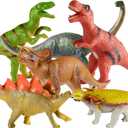 Tepsmigo Soft Dinosaur Toys Set of 6 - Jumbo Jurassic T-Rex, Velociraptor & Triceratops for Kids Ages 3-7