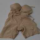 SHAPELLX Strapless Shapewear for Women Deep Plunge Corset Tummy Control Backless Bodysuit Mid Thigh Full Body Shaper (Medium, 02-beige-standard Cup (B-d))