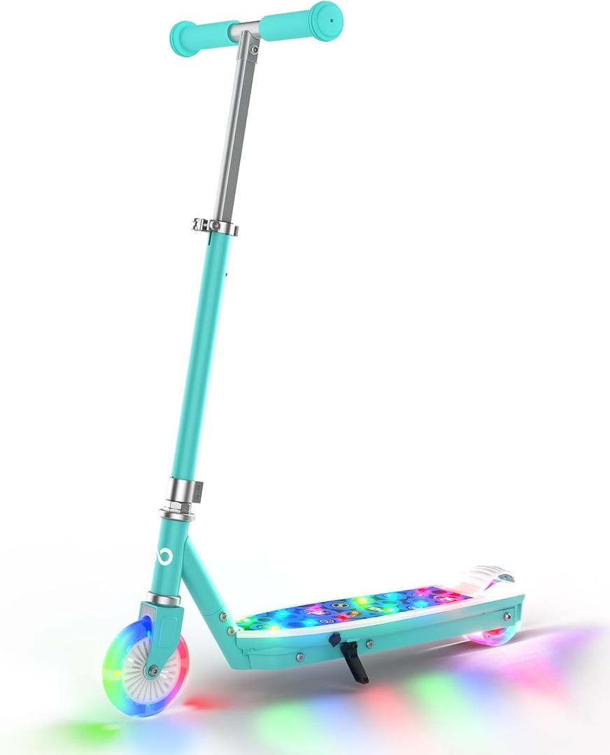 Gyroor KS2 Kids Electric Scooter with LED Lights  Safe 5 MPH Speed, Foot Sensor Start, Adjustable Handlebar, Fast Charging, for Ages 612 (Aqua)