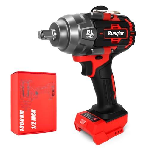 Cordless Impact Wrench 1/2" Compatible with Milwaukee 18V Battery, Impact Wrench 1000FT-LBS(1360N.m) High Torque Brushless Electric Impact, with 4 Modes Power Impact Driver for Car, Truck(No Battery)