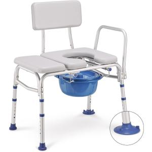GreenChief Bedside Commode Chair 500 LBS, Padded Transfer Bench for Bathtub with Arms and Backrest, Heavy Duty Tub Shower Chair Adjustable Bath Seat for Inside Shower for Elderly Disabled