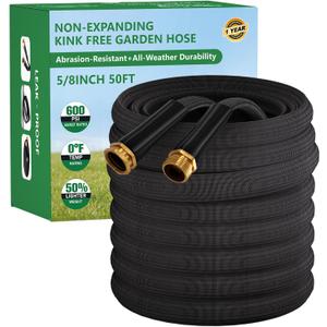 Garden Hose 50FT, Non-Expanding Water Hose Ultra Lightweight, Kink-Free, Burst-Resistant, Lead-Free, Durable & Flexible High-Pressure Hose for Yard, Lawn, Outdoor, Car Washing