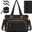 RAINSMORE Diaper Bag Tote, Large Diaper Baby Bag Waterproof Multifunctional Diaper Bag with Pacifier Case & Changing Pad (Black)