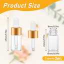 100 Pack Mini Dropper Bottle for Cuticle Oil, 3ml Small Sample Essential Oil Dropper Bottles for Travel, Clear Empty Vails for Cosmetic Perfume