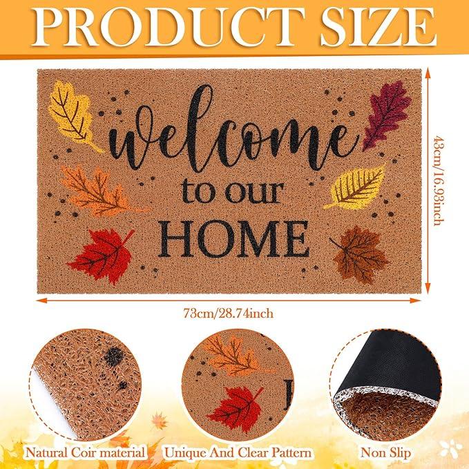 Tingjoo 2 Pcs 4th of July Coir Door Mat and Patriotic Wreath for Front Door Star Welcome Doormat Red White Blue Star Berry Wreath Independence Day Decorations for Americana Porch Decor