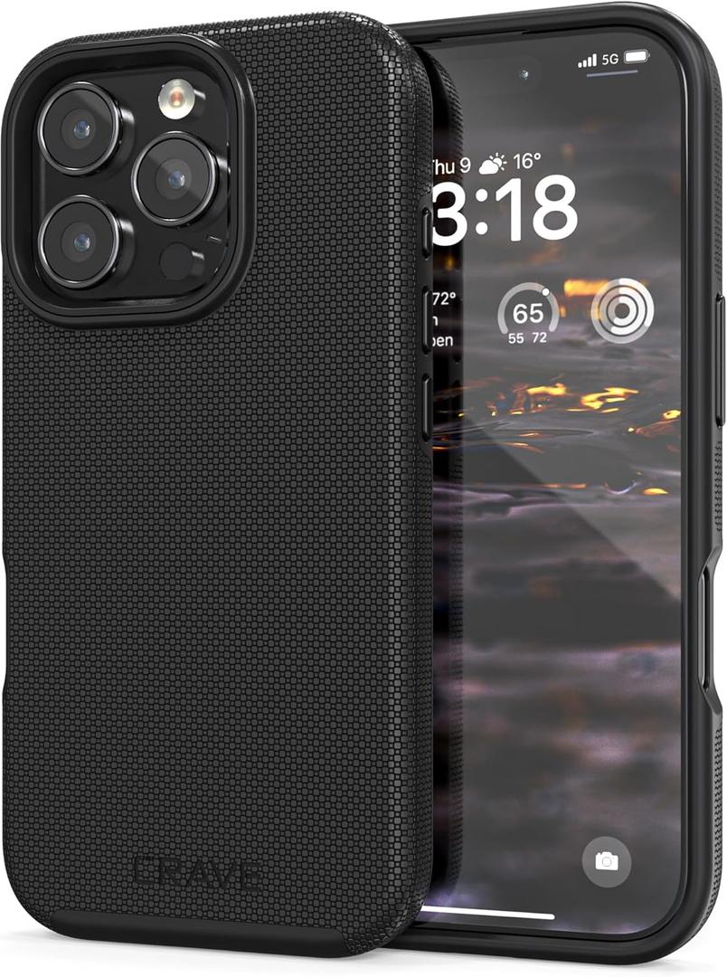 Crave Dual Guard Compatible with iPhone 16 Pro Case, Compatible with MagSafe Shockproof Protection Dual Layer Case for Apple iPhone 16 Pro (6.3") - Black