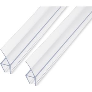78" Shower Door Side Seal Strip for 1/2 inch Frameless Glass Shower Door Clear Polycarbonate(39" X2)