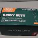 FOCUSLINE 360 Count 6.2 Inch Clear Plastic Spoons Heavy Duty, Solid and Durable Premium Disposable Spoons Bulk, Suitable for Catering, Parties, Events and Everyday Use