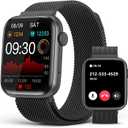 EarlySincere Smart Watches for Men Women Blood Pressure, 1.9" HD Full Touch Screen, Fitness Tracker with Heart Rate Blood Oxygen Sleep Monitor, IP67 Waterproof Smartwatch for Android iOS (Black Metal)