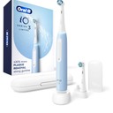 Oral-B iO Deep Clean Rechargeable Electric Powered Toothbrush, Icy Blue with iO Series 3 Limited, 2 Brush Heads and Travel Case - Pressure Sensor to Protect Gums - 3 Cleaning Settings - 2 Minute Timer