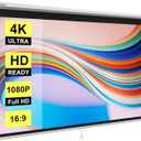 VIVOHOME Projector Screen Pull Down, 16:9 100 Inch Retractable Projection Screen, HD 4K Manual Pull Movie Screen for Home Theater, Cinema, Office (87x49 Inch White)