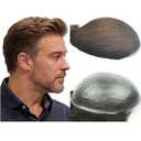 PU Skin Toupee for men topper wig NLW 10x8" base size European Human Hair Pieces for man Vloop 0.04mm thin Skin hair replacement system prosthesis units patch implant for mens #4 Light Brown color