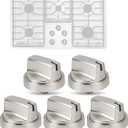 5Pcs Upgraded WB03X29300 Gas Stove Knobs for GE Range Surface Burner Knob, Gas Range Knobs Replacements for JGP3030SL1SS JGP3030SL2SS Cooktop Knob Replace for GE Part Number AP6301265 4585904