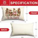 2 x JarThenaAMCS Christmas Pillow Cover Rectangle Gingerbread 12 x 20 Inch Xmas Coffee Throw Pillow Case Tis The Season Cushion Cover for Home Office