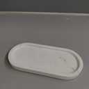 Bathroom Vanity Tray, Large Natural Marble Oval Sink Tray 10 Inch, Jazz White Limestone Dresser Tray for Soap Dispenser Modern Countertop Organizer for Kitchen Countertops, Home Decor