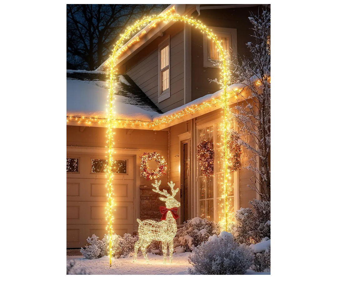 Wedding Decoration Outdoor Arch Lights - 9.5FT 460LED Waterproof String Lights with Timer, 8 Modes for Holiday Party,Wedding, Garden, Patio (Warm White)