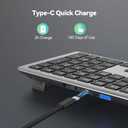 TECKNET Bluetooth Keyboard Rechargeable, 4-Device Free Switching (2.4G+BT), Ultra-Slim Full Size Wireless Keyboard, Quiet Typing, for PC/Laptop/Smart TV/Phone, Adjustable Stand, 12 Multimedia Keys