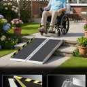 Protable wheelchair ramp 3FT,Non-Slip Folding Aluminum Handicap Ramps,Threshold Ramp for home,Holds up to 800lbs,Wheelchair ramp for steps,Mobility Scooter,Doorways (3FT Useing Height 3-9inch)