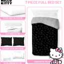 Jay Franco Hello Kitty Stars Full Comforter Set - 7 Piece Bedding Includes Sheet Set & Pillow Covers - Super Soft Zodiac Black & Gold Bedding